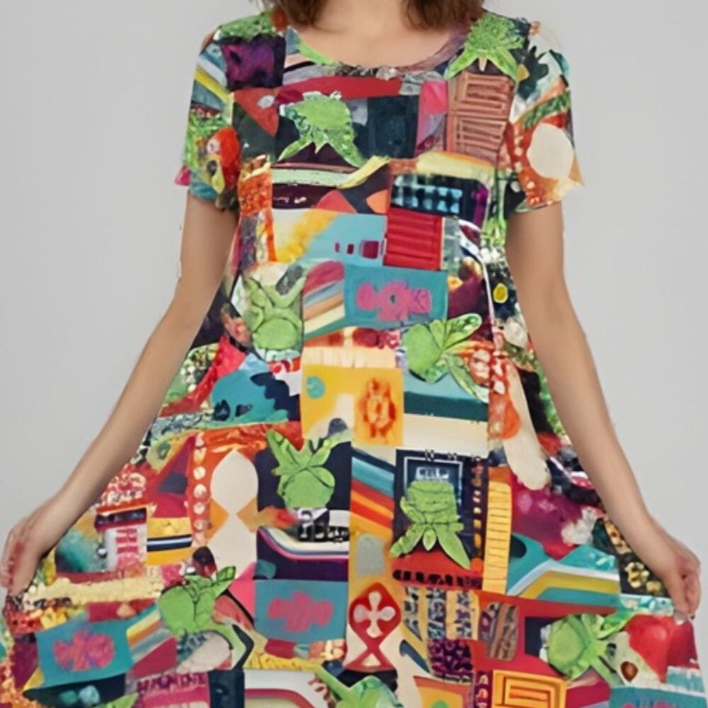 LuLaRoe Disney Kermit the Frog Colorful Swing Dress XXS Women